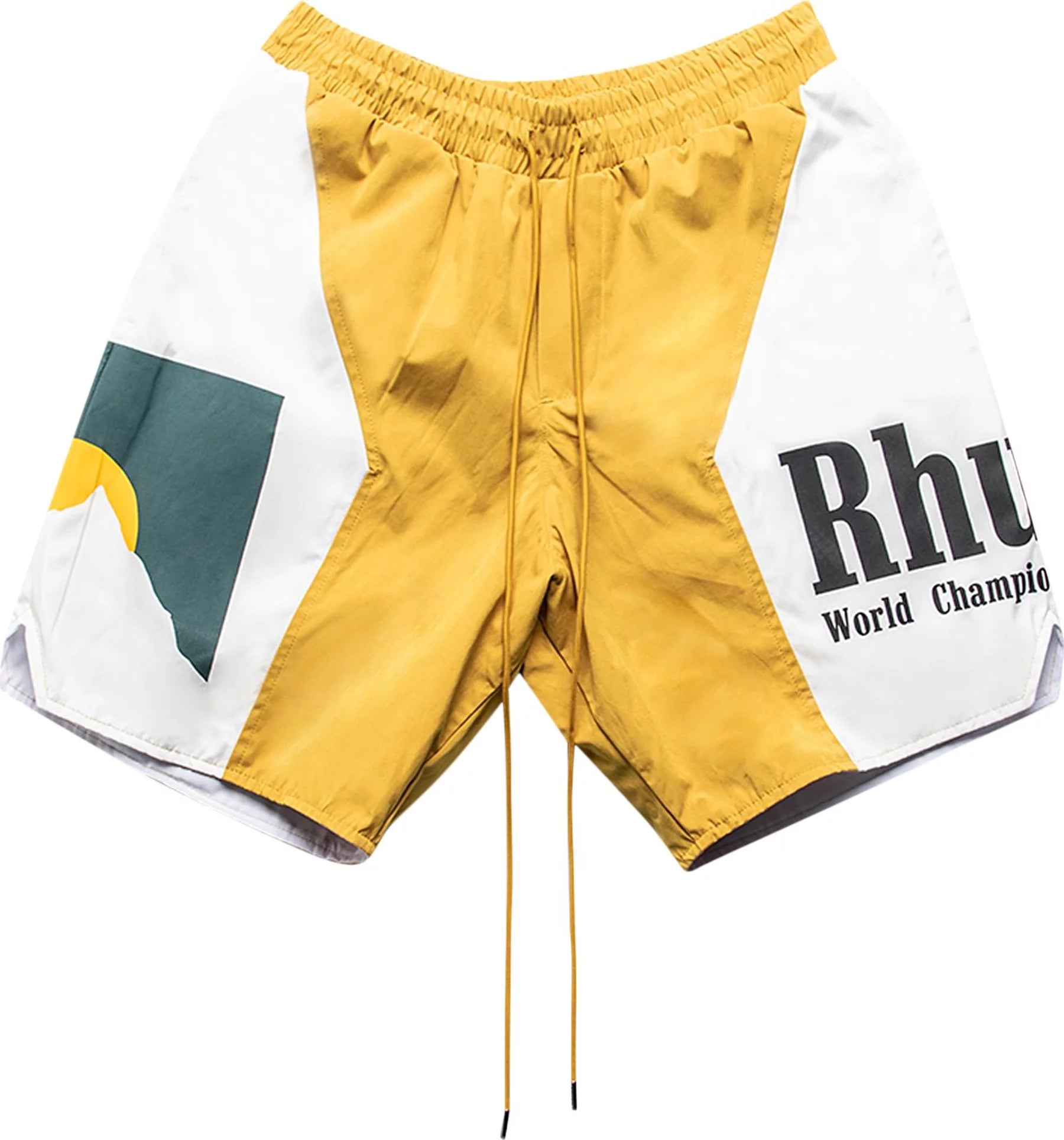 Rhude Panel Logo Short Mustard (Tried On)