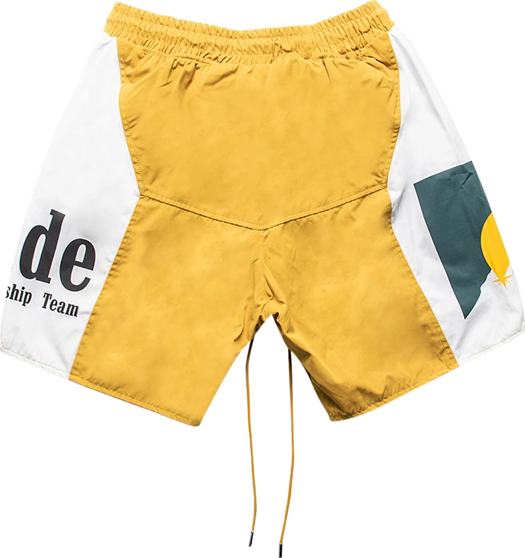 Rhude Panel Logo Short Mustard (Tried On)