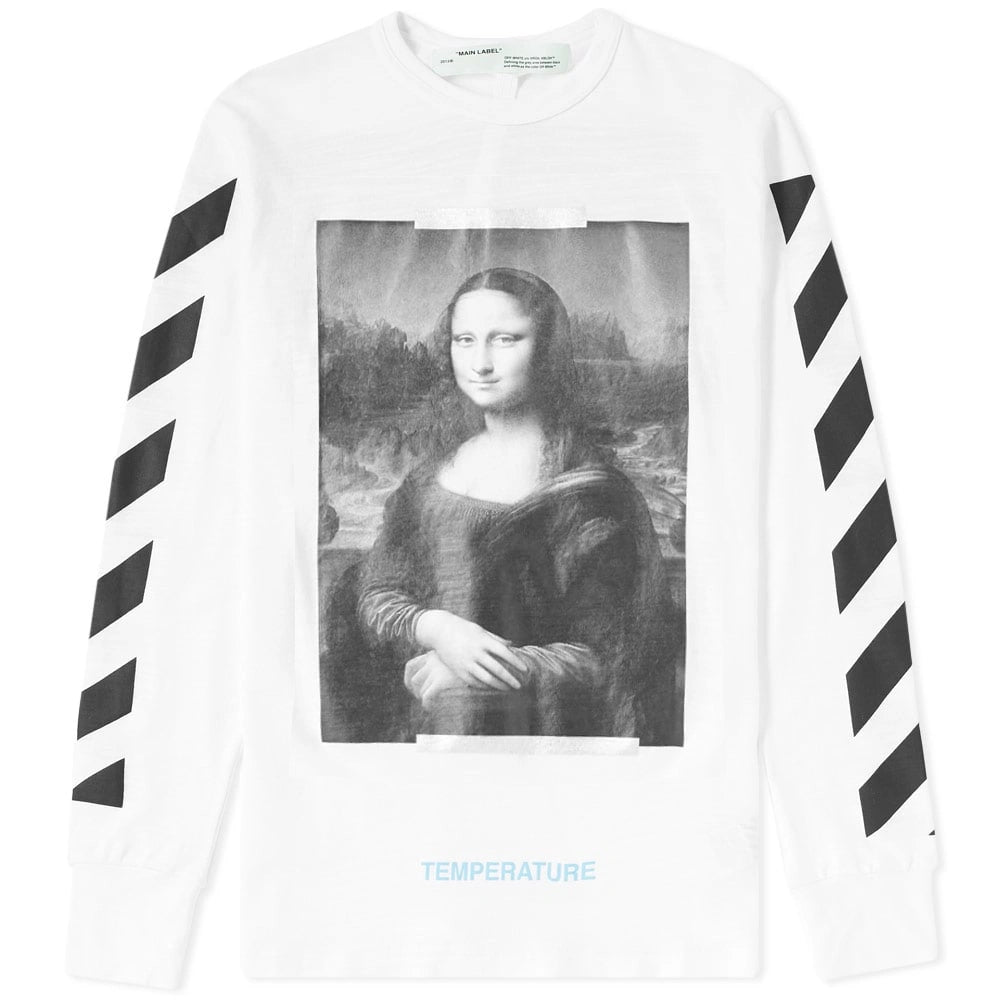 OFF-WHITE LONG SLEEVE DIAGONAL MONALISA TEE