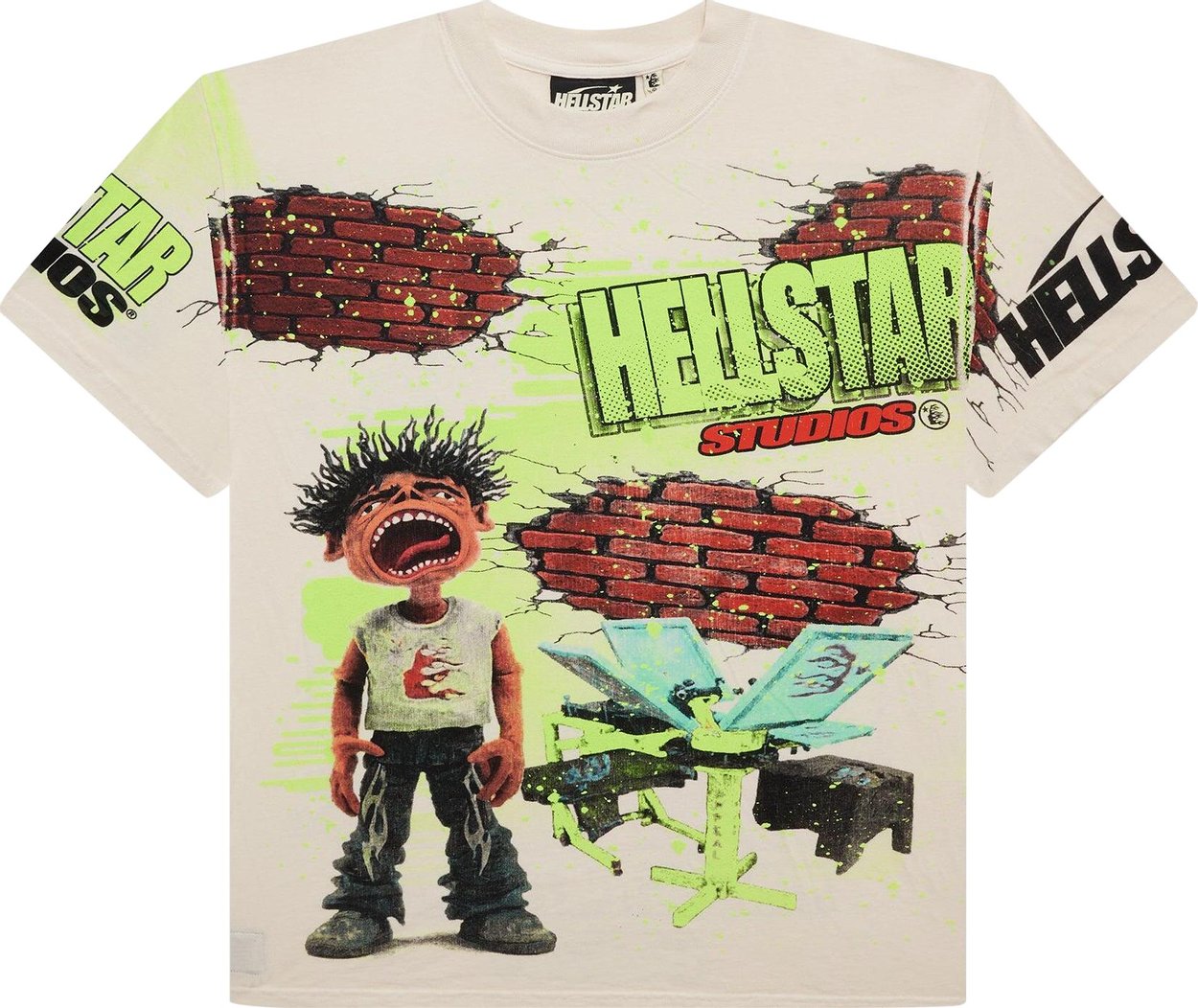 Hellstar Studios Brick Wall T-Shirt White