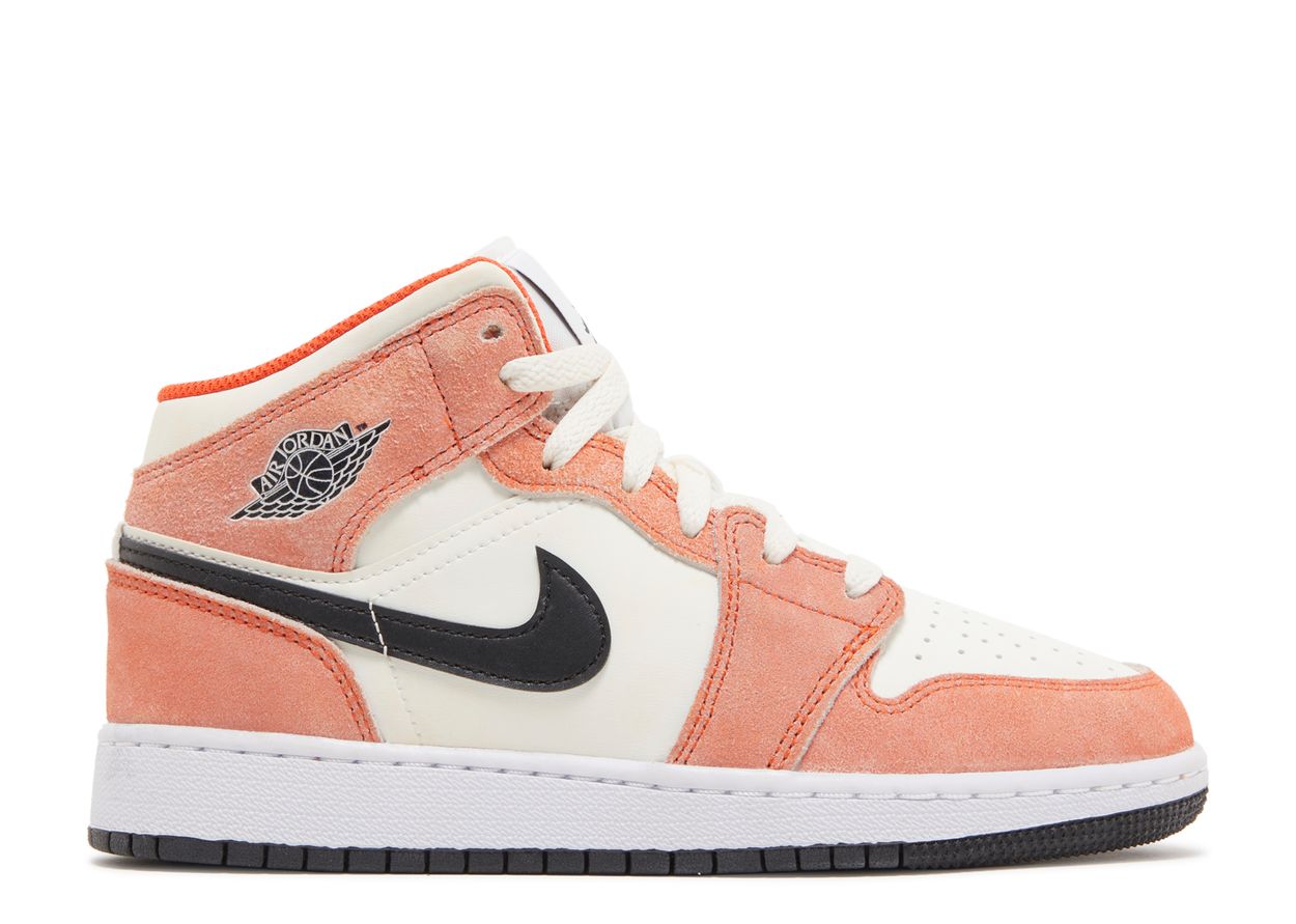 Air Jordan 1 Mid SE Orange Suede (GS)