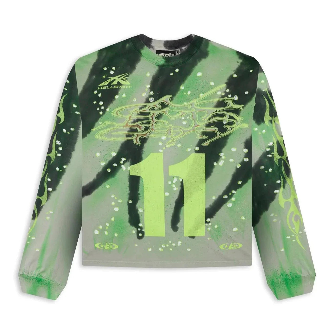 Hellstar Tye-Dye Moto Longsleeve Green