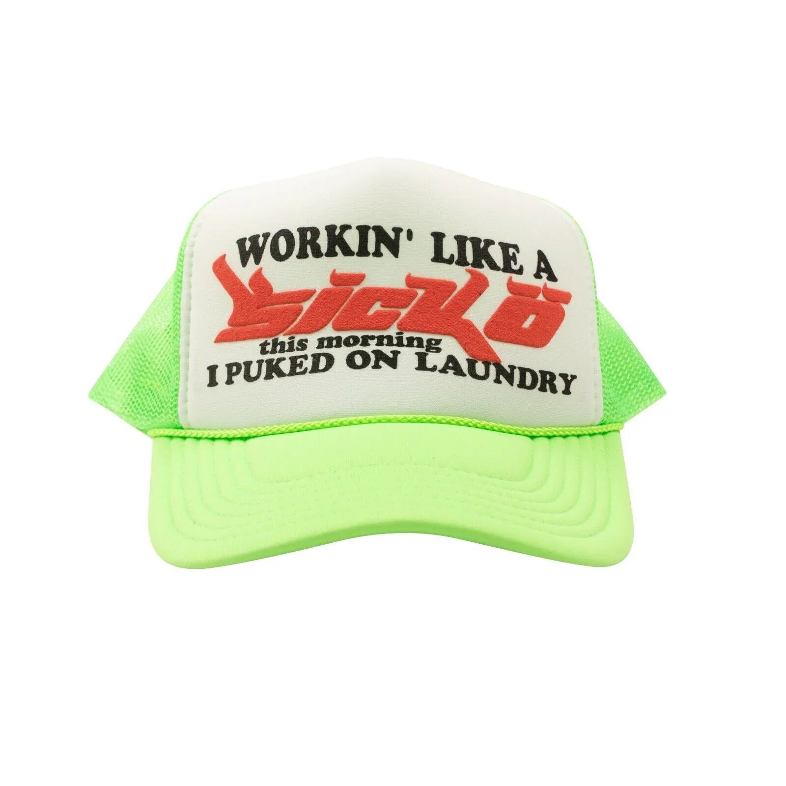 Sicko Laundry Trucker Hat Neon Green/White