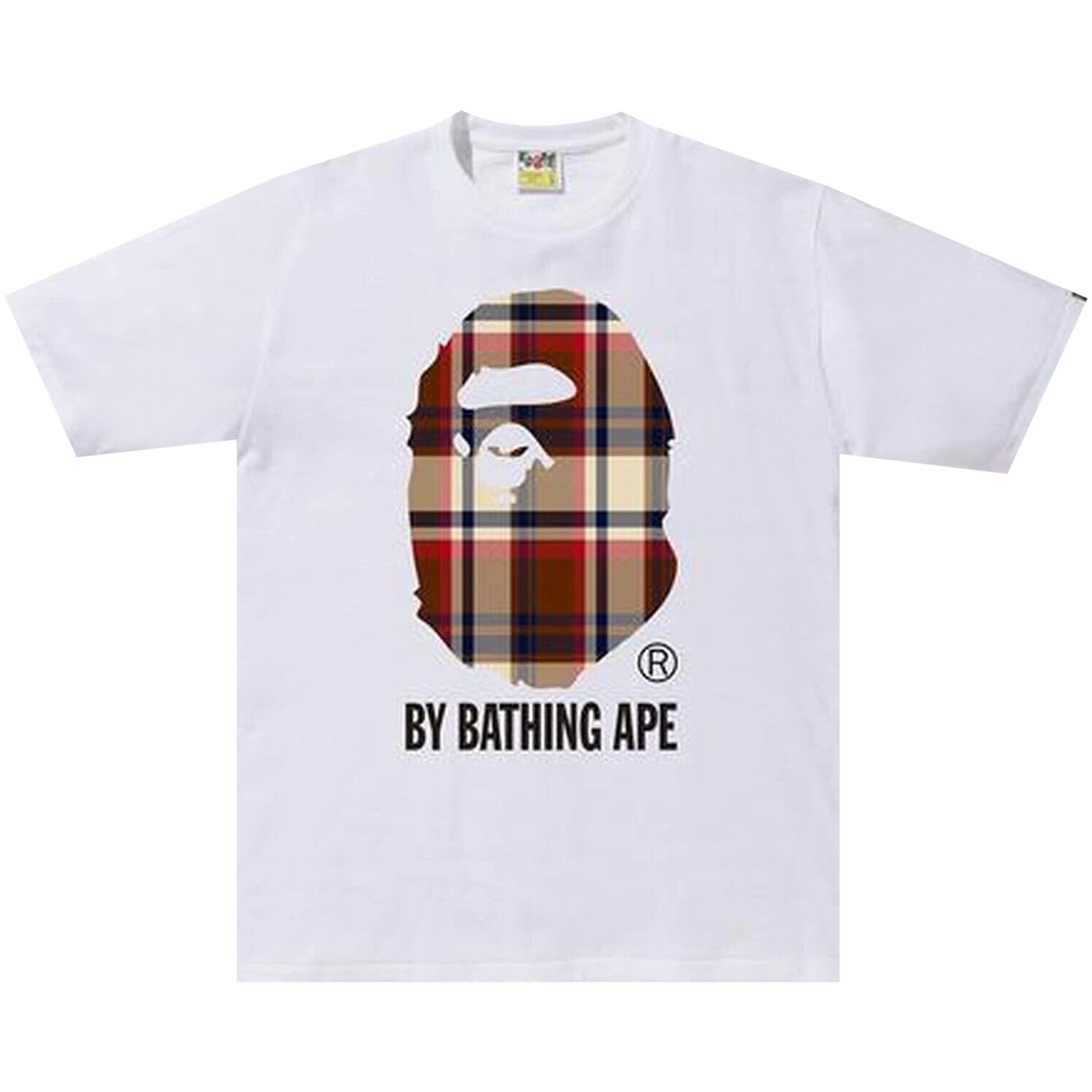 BAPE A Bathing Ape Check by Bathing Tee White/Beige