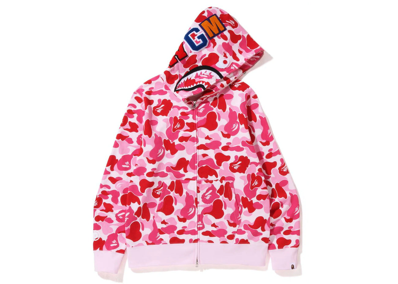 BAPE BIG ABC CAMO SHARK FULL ZIP HOODIE PINK