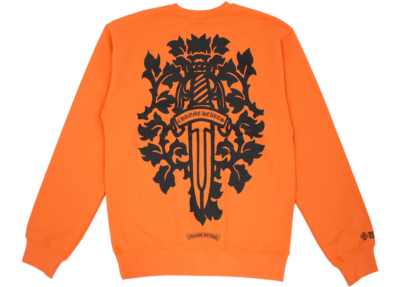 Chrome Hearts Vine Dagger Crewneck Sweatshirt Orange/Black