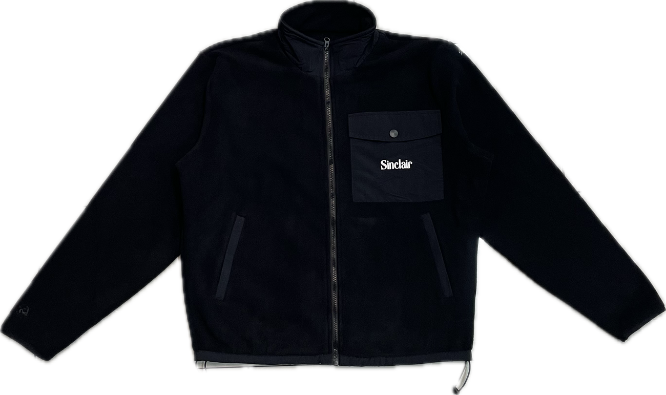 Sinclair Cargo Pocket Fleece Zip Up Black