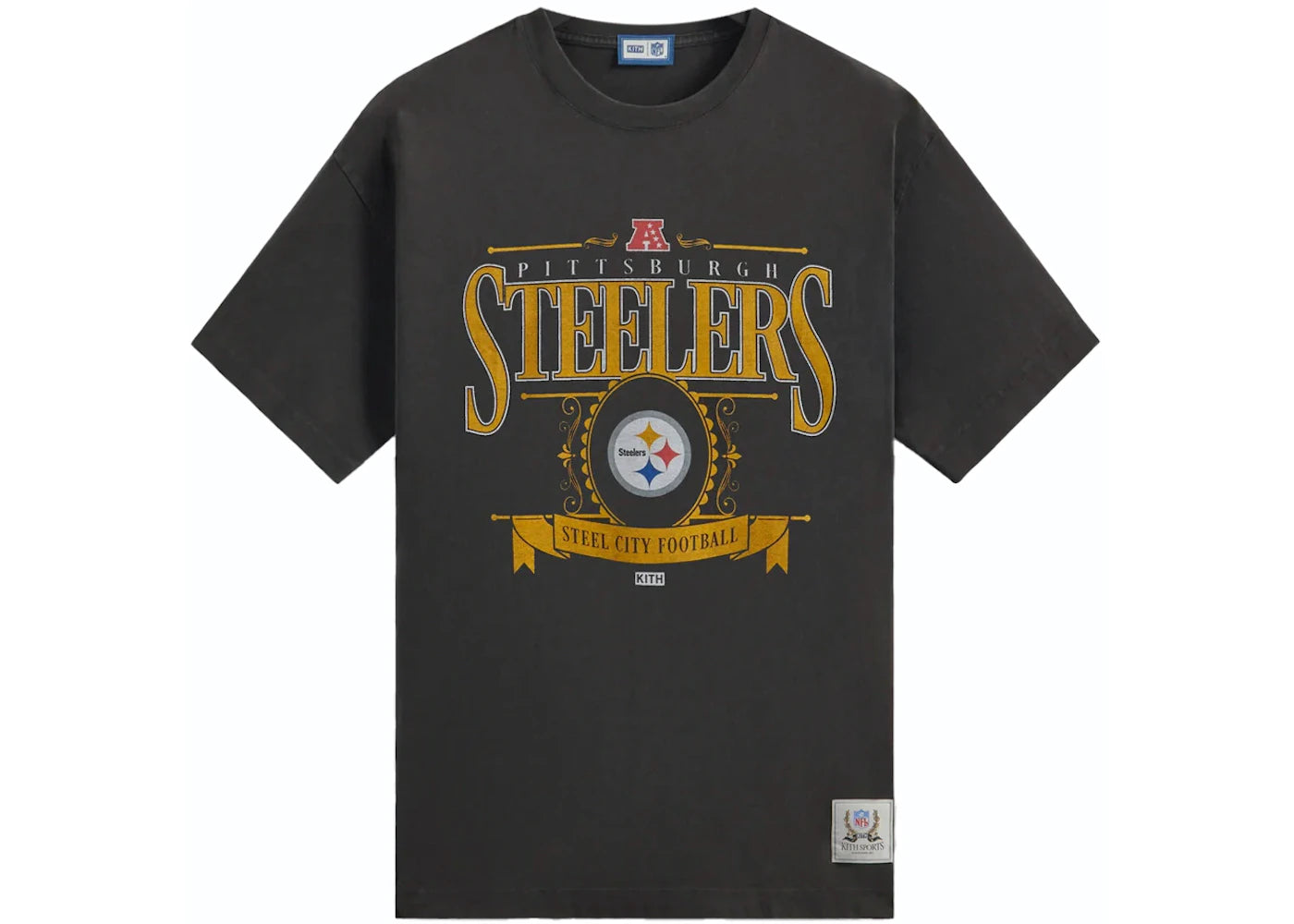 Kith x NFL Steelers Vintage Tee Black