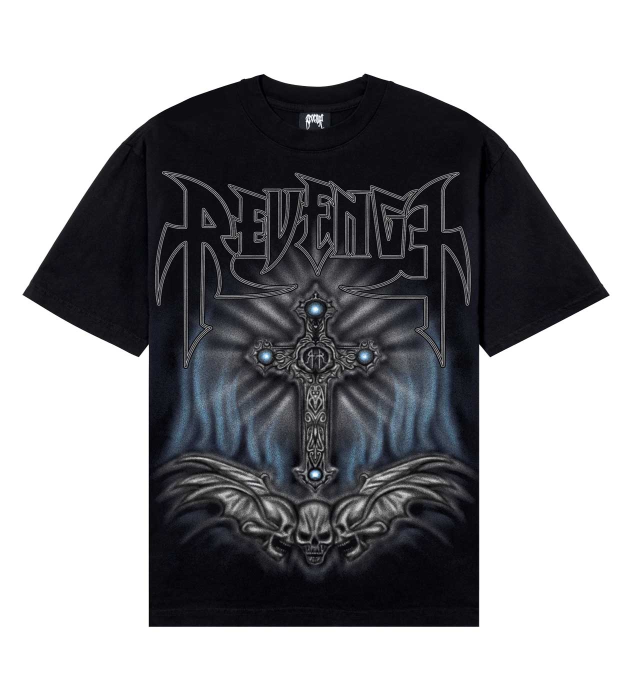 REVENGE AIRBRUSH METAL TEE BLACK