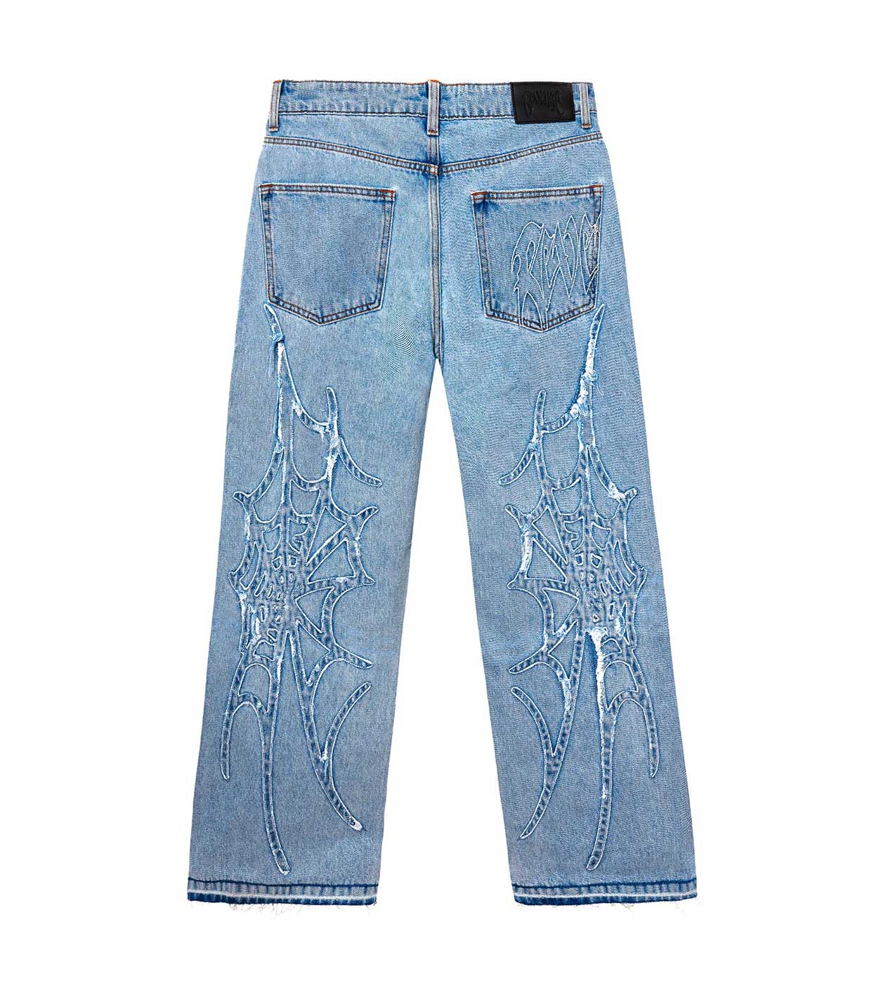 Revenge Spider Web Denim Pants Indigo