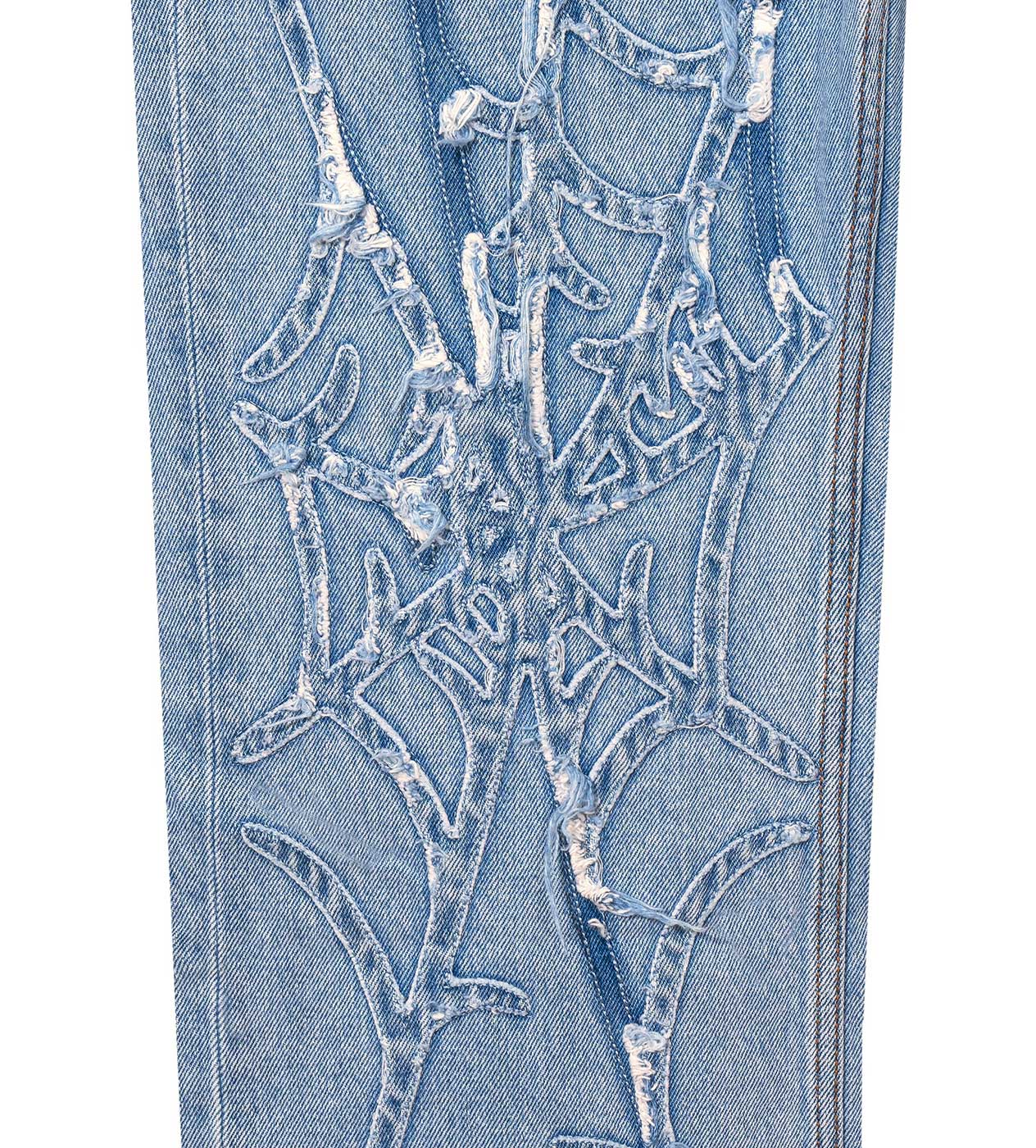 Revenge Spider Web Denim Pants Indigo