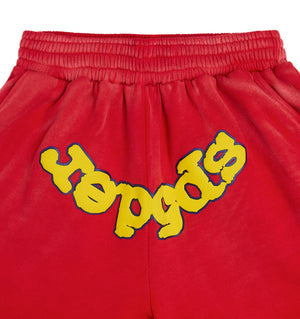 Sp5der Og Logo Sweatshort Red