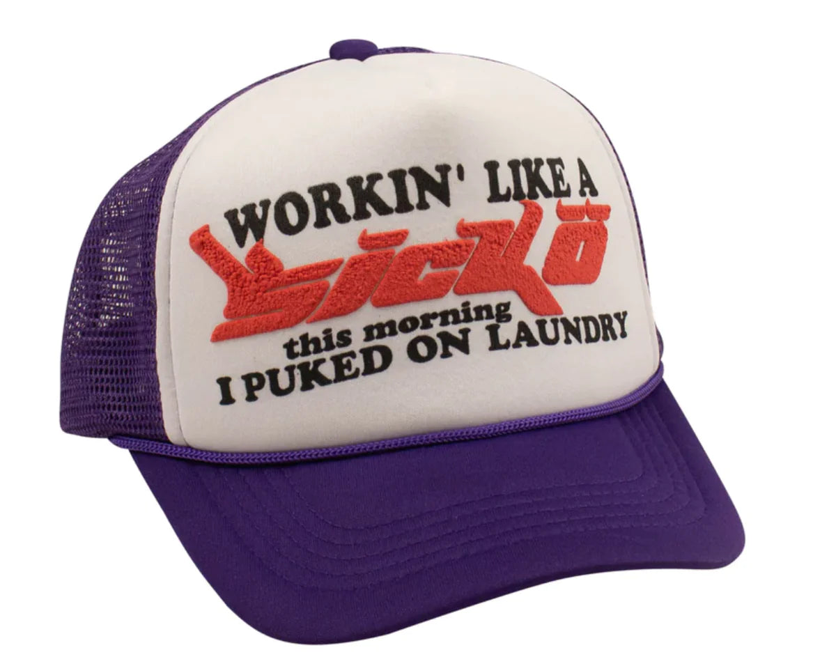 Sicko Laundry Trucker Hat Purple/White