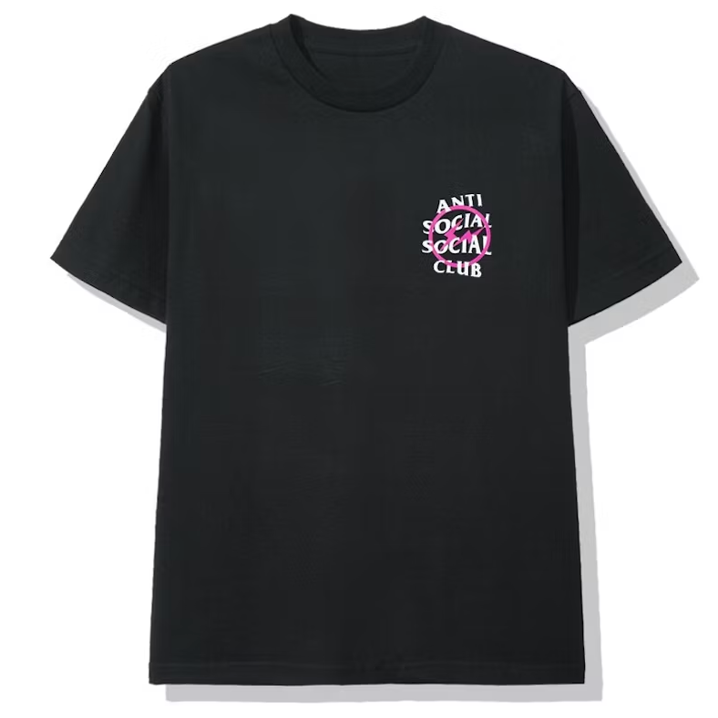 Anti Social Social Club x Fragment Pink Bolt Tee (FW19) Black