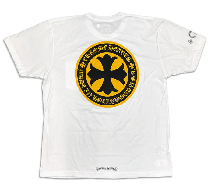 CHROME HEARTS PLUS CROSS TEE WHITE/YELLOW