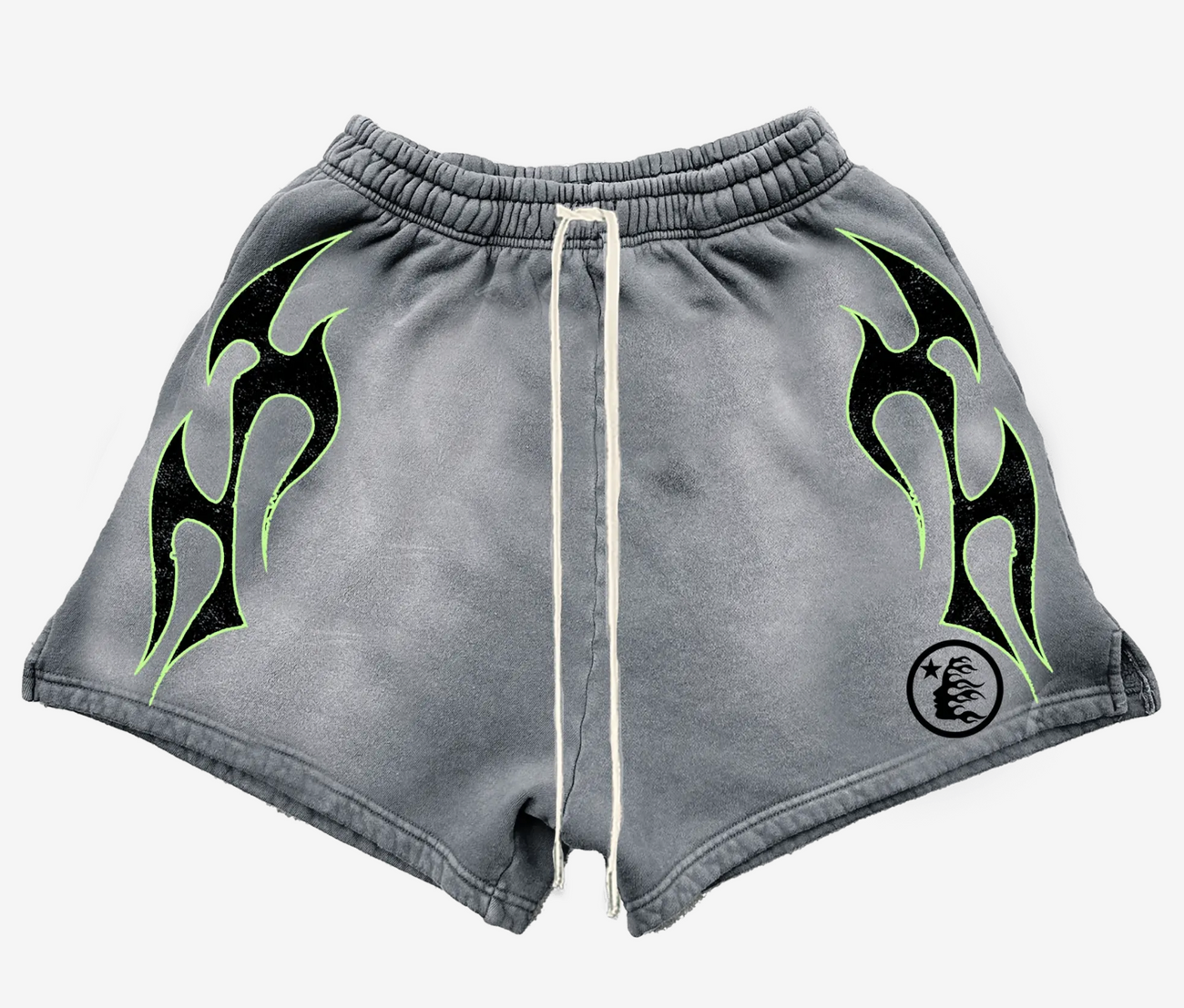 Hellstar Flame Shorts Grey