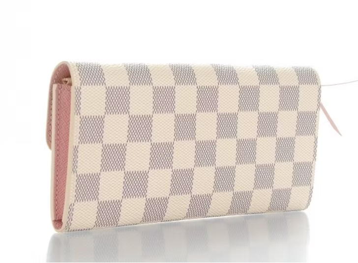 LV Emilie Wallet Damier Azur Rose Ballerine Interior