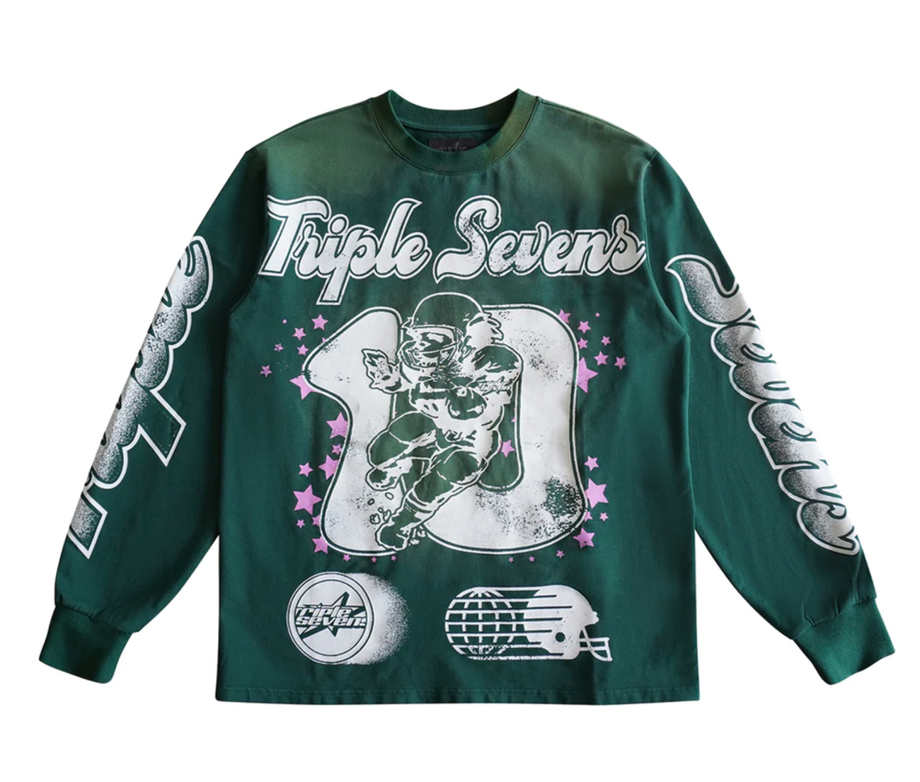 Triple Seven 777 All Star Long Sleeve T-Shirt Forest Green