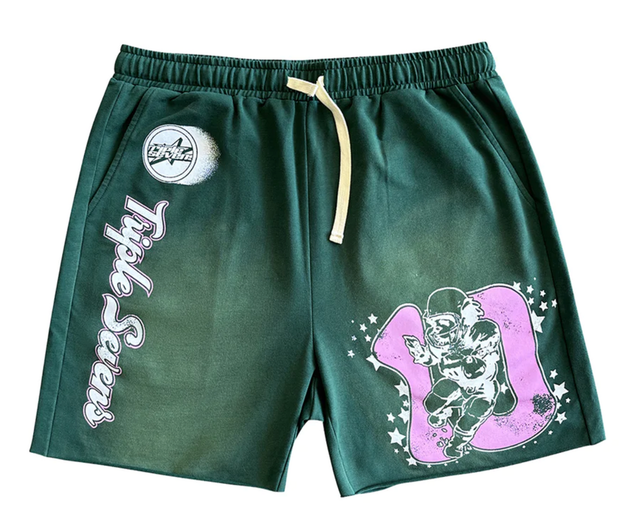 Triple Seven 777 All Star Jersey Shorts Forest Green