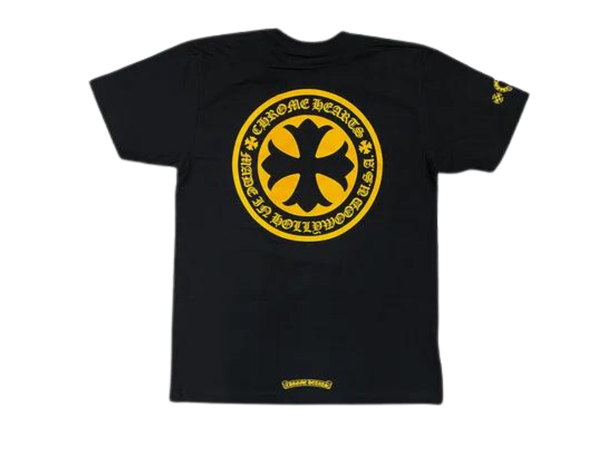 CHROME HEARTS PLUS CROSS TEE BLACK/YELLOW