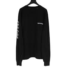 Chrome Hearts USA Black Long Sleeve Front Pocket T Shirt