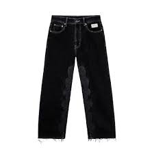 REVENGE SKULL PATCH DENIM PANT BLACK