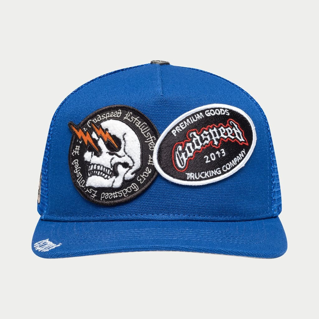 Godspeed Dual Patch Trucker Hat Royal Blue