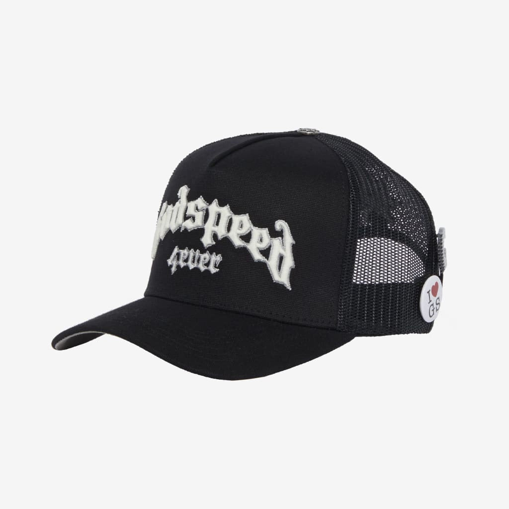 Godspeed Forever Trucker OG Hat Black / White / Silver