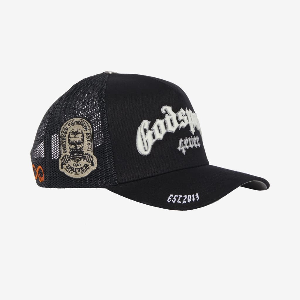 Godspeed Forever Trucker OG Hat Black / White / Silver