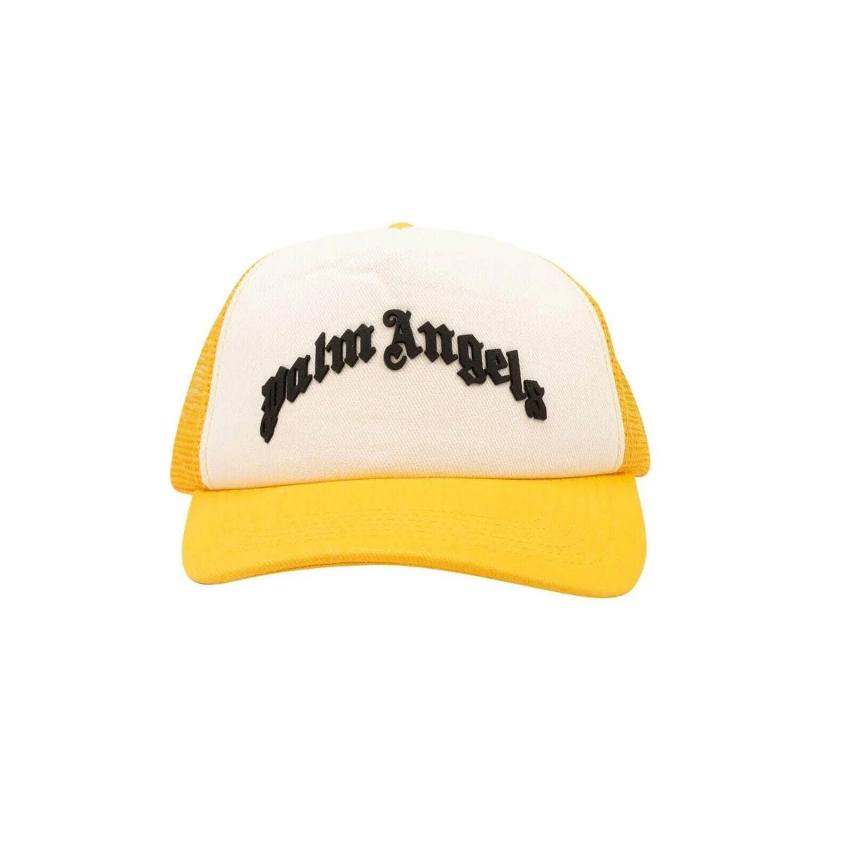 Palm Angels Yellow Cotton Mesh Back Logo Baseball Cap