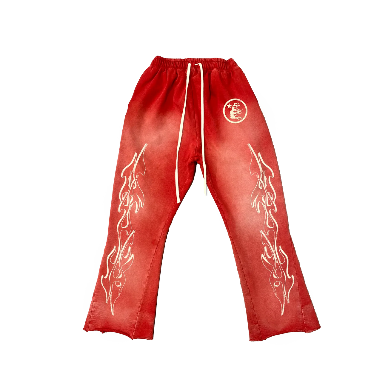 Hellstar Studios Flame Flare Sweatpants Red