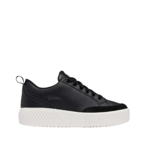 Black Leather Casual Sneakers for Men – Lace-Up Low Top Shoes with Cushioned Sole
